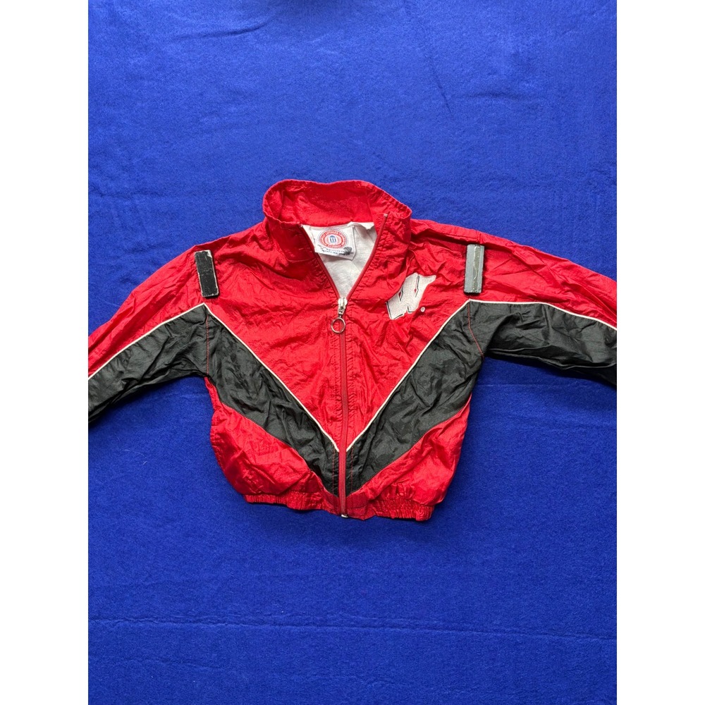Mighty-Mac Windbreaker Jacket Toddler 18M Red Black Wisconsin Badgers